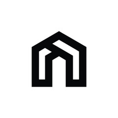 Modern abstract geometric house icon logo design