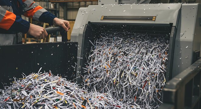 Paper Shredding Process - Secure Document Destruction and Recycling.