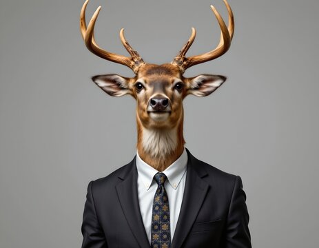 Surprised Deer Business Suit