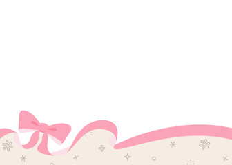 リボンのデコレーションフレーム、背景、雪の装飾