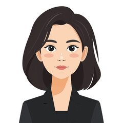 Professional young businesswoman avatar, corporate female employee icon design isolated on transparent background