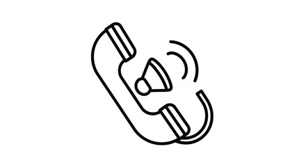 Obraz premium Minimalistic Line Art Illustration of a Classic Telephone Receiver with Sound Waves