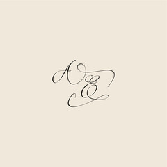 monogram elegant concept logo initial royal design AE minimalist style curve letter