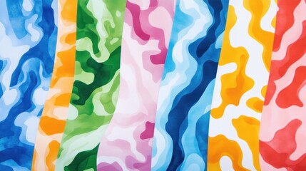 Abstract colorful wavy stripes pattern.