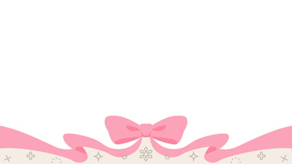 リボンのデコレーションフレーム、背景、雪の装飾、16:9 サイズ