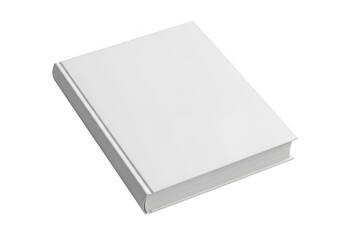 Fototapeta premium A plain white hardcover book with blank pages isolated on transparent background