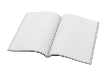 Fototapeta premium Open blank book with white pages isolated on transparent background