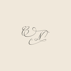 monogram elegant concept logo initial royal design CN minimalist style curve letter