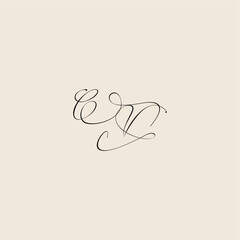 monogram elegant concept logo initial royal design CV minimalist style curve letter