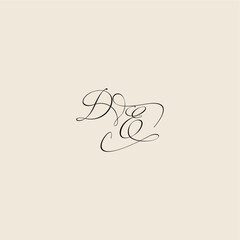 monogram elegant concept logo initial royal design DE minimalist style curve letter