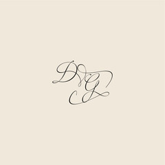 monogram elegant concept logo initial royal design DG minimalist style curve letter