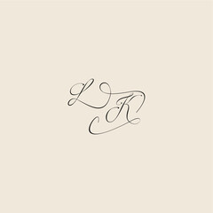 monogram elegant concept logo initial royal design LK minimalist style curve letter