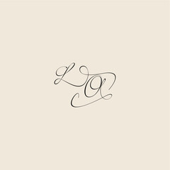 monogram elegant concept logo initial royal design LO minimalist style curve letter