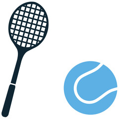 Tennis Icon Vector Ideal for sport, fitness, game, and athletic competition graphics. Symbolizes game, sport, athleticism, and simple competition.