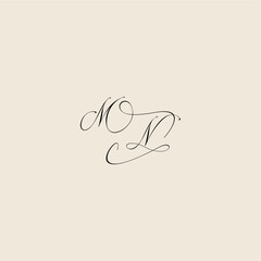 monogram elegant concept logo initial royal design MN minimalist style curve letter