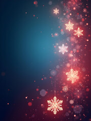 Glowing Snowflakes on Festive Gradient Background