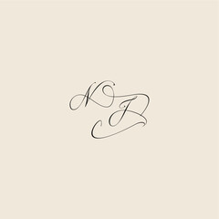 monogram elegant concept logo initial royal design NJ minimalist style curve letter