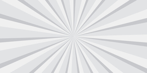 Abstract white and gray retro with sunburst pattern design. Vintage sunrays illustration swirl grunge spiral line. sun beam vector banner design and comic burst gradient concept pattern.	