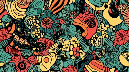 Abstract colorful floral pattern.