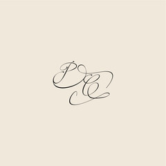 monogram elegant concept logo initial royal design PC minimalist style curve letter