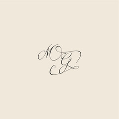 monogram elegant concept logo initial royal design MG minimalist style curve letter