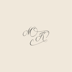 monogram elegant concept logo initial royal design MK minimalist style curve letter