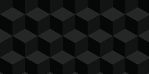Minimal abstract black geometric cube creative concept triangle overlap square technology background. digital cubes fabric and wallpaper grid block texture background.	