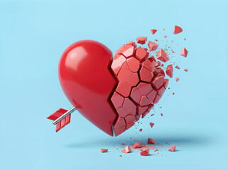 Broken Heart created with Generative AI Technology, ai, generative