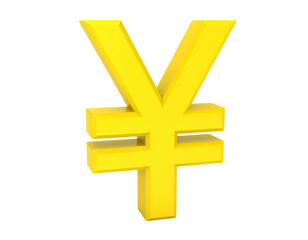 Fototapeta premium Japanese yen currency sign with bold shape clean lines used for financial transactions and monetary displays isolated on white background