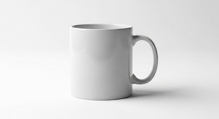 Fototapeta premium Showcase your brand with this pristine white mug mockup for professional marketing materials and product displays, perfect for coffee lovers and custom designs