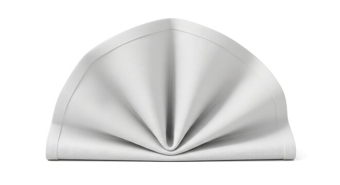 Elegant white folded napkin perfect for restaurant menus and upscale dining promotions, offering a clean and sophisticated touch for any event or culinary presentation
