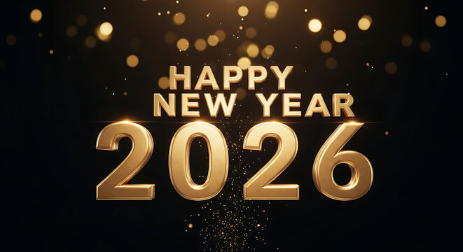 Neon light illustration of a glowing 3D word concept for business marketing design and Christmas or New Year card symbol 2026