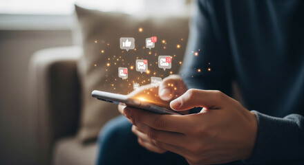 close up hand using smartphone