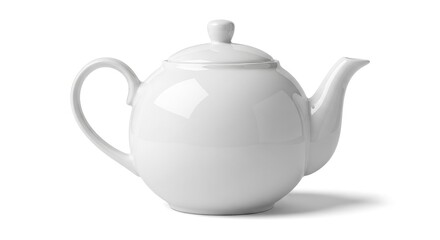 Elegant white teapot ready for your afternoon tea party invitation designs, perfect for a calming beverage concept or tea brand advertisement with a clean aesthetic