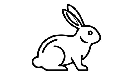 Fototapeta premium Simple Line Art Rabbit Icon