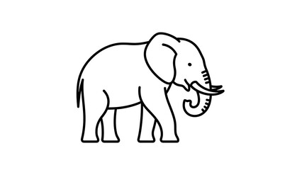Obraz premium Minimalist Line Art Elephant Icon