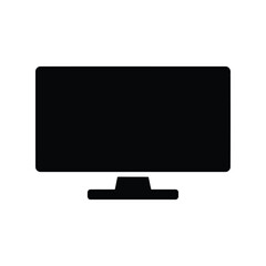 Modern computer monitor icon black silhouette