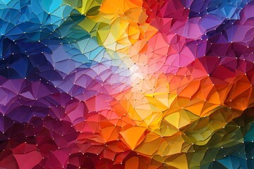 Vibrant Abstract Geometric Background with Rainbow Color Gradient