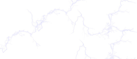 Scattered light blue lightnings on transparent backdrop