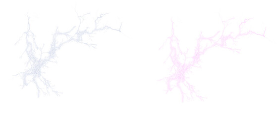 Two lightning bolts on transparent backdrop