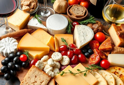 Cheese board selection, assorted cheeses, wine pairing, appetizer, gourmet spread,  gourmet,  delicious