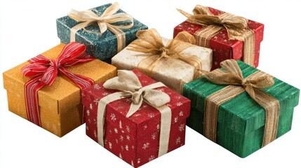 Obraz premium Christmas Gift Boxes Isolated