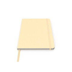 yellow classic notebook with bookmark