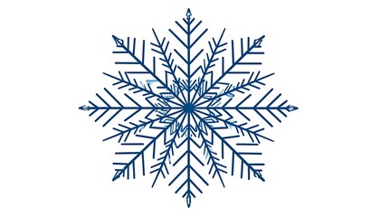 A symmetrical, blue, eight-pointed star design resembles a stylized snowflake on a white background. It's detailed & complex