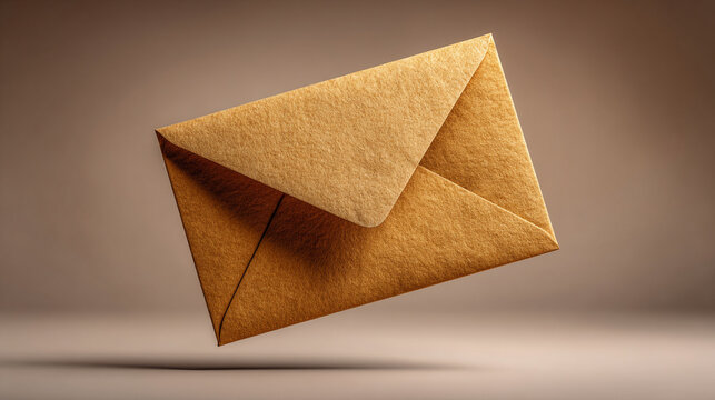 An open envelope rests on a soft neutral background, creating a clean minimalist composition symbolizing communication, message delivery, invitation, or personal correspondence.
