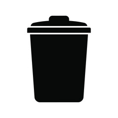 Black trash can icon simple silhouette