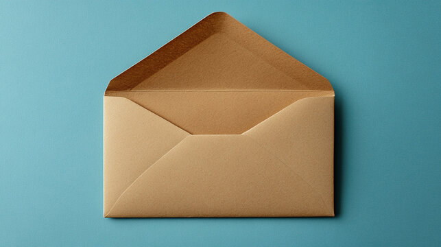 An open envelope rests on a soft neutral background, creating a clean minimalist composition symbolizing communication, message delivery, invitation, or personal correspondence.

