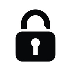 Open padlock icon security access freedom