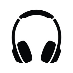 Minimalist black headphones icon