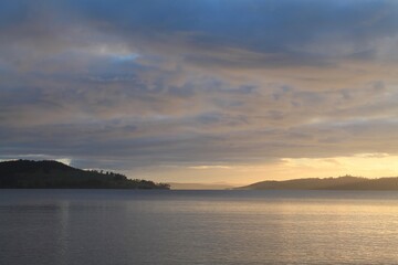 Sunrise over the sea in Tasmania, Australia
